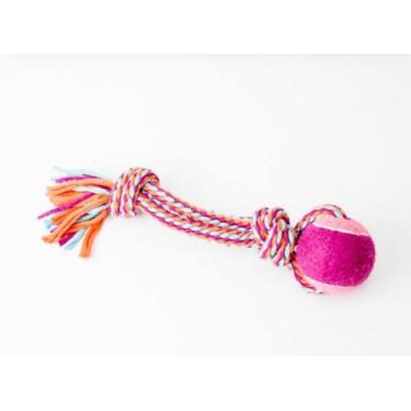 Imagem de Brinquedos para cães corda e bolinha rosa - Agro pet