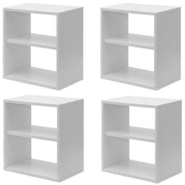 Imagem de Kit Infantil 4 Nichos Cubo com Prateleira Lema Kit Cubos Baby Espresso
