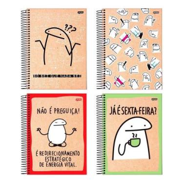 Imagem de Caderno Espiral Jandaia Universitário Capa Dura Flork 10 Matérias 160 