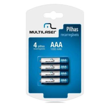 Imagem de Pilha Recarregável AAA Multilaser CB050 - 1000 mAh - com 4