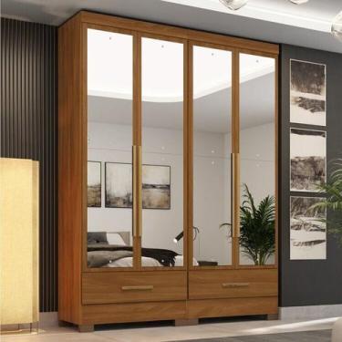 Imagem de Quarto Modulado 100% MDF 2 Peças 4 Portas 2 Gavetas com Espelhos Smart