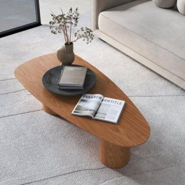 Imagem de Mesa de Centro Gama Orgânica 135cm x 60cm x 35cm Marrom - Previlege