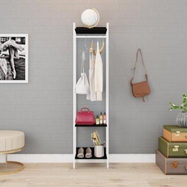 Imagem de Estante Closet Arara 187x45cm 3 Prateleiras Active Yescasa Preto/Ônix/