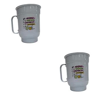 Imagem de Canecas (2) Brancas Chopp cerveja aluminio 600 ml churrasco