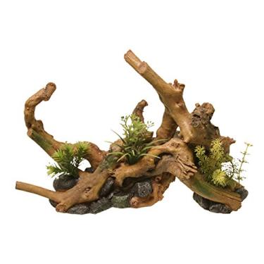 Imagem de Blue Ribbon Enfeite de aquário EE-638 Exotic Environments Driftwood com plantas