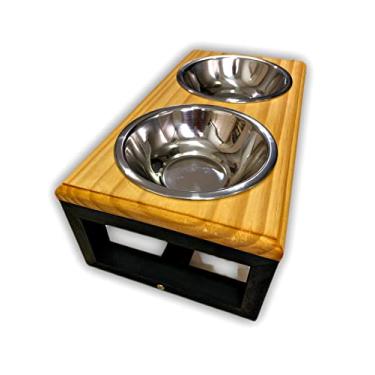 Imagem de Comedouro Elevado Duplo Para Cães e Gatos - Tamanho P