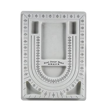 Imagem de HEEPDD Placa de design de contas, bandeja de design de contas de PE com contas em escala ferramenta de artesanato DIY para colar designer de joias de miçangas (23,8 x 31,7 x 1,5 cm)