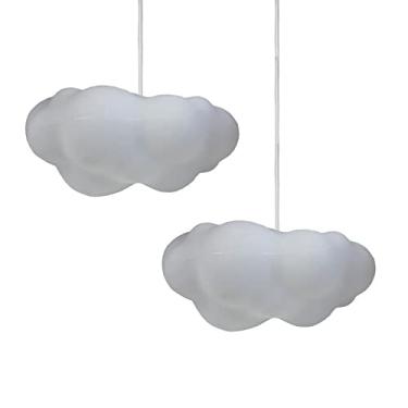 Imagem de Kit 2 Luminárias Pendente Infantil Usare Nuvem Fluffy Branca