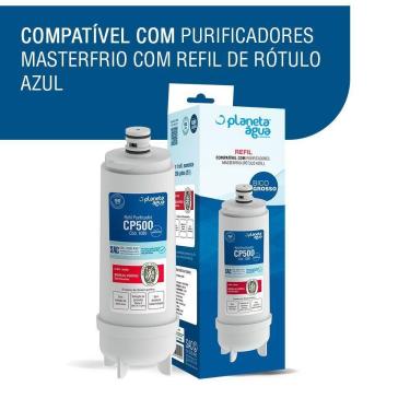 Imagem de Kit 2 Refil Cp500 para Purificador Master Frio Rótulo Azul Planeta Agua