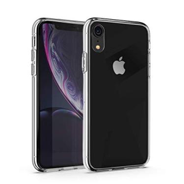 Imagem de Capa transparente PRIMEONEUSA para iPhone XR, capa de grau militar com amortecedor flexível de TPU – proteção contra arranhões – protetor de tela XR incluído com capa – compatível