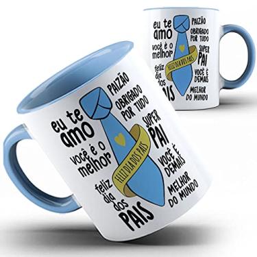 Imagem de Caneca azul Gravata papai feliz dia dos pais