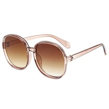 Imagem de Óculos de sol redondos femininos superdimensionados moda feminina plástico gradiente ao ar livre óculos de sol feminino gafas óculos de sol uv400, marrom marrom, outros