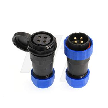 Imagem de HangTon HE29 tomada painel tomada energia industrial à prova d'água IP68 conector circular macho fêmea, 4 pin