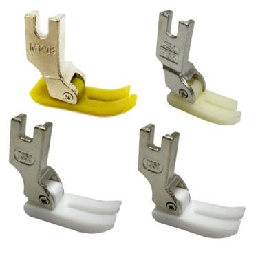 Imagem de Kit Calcador Sapata de Teflon Deslizante Reta Industrial 4pç Para Maquinas Convencionais e eletrônicas