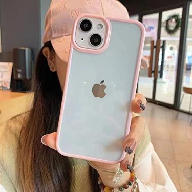 Imagem de Capa transparente à prova de choque para iPhone 13 12 Mini 11 Pro XR X XS Max 8 7 Plus SE 2020 Capa de acrílico macio transparente, rosa, para iPhone 12 Pro