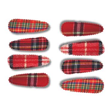 Imagem de Mia Snip Snaps Acess rios para cabelo com presilha de cabelo | vermelho brilhante pago | para mulheres, adolescentes, meninas | 2 pe as 8 pe as