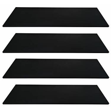 Imagem de Kit 4 Prateleiras Mdf 45x25 Preto Nicho Livros Revista