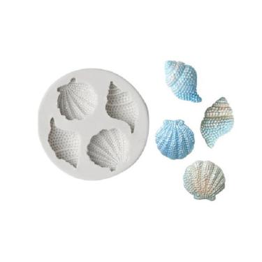 Imagem de Molde De Silicone Fundo Do Mar Conchas