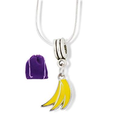 Imagem de Colar de banana | pingente de corrente de cobra com pingente de comida de fruta
