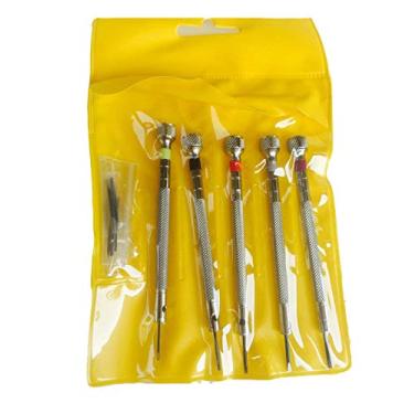 Imagem de OTOOLWORLD conjunto de 5 peças de chave de fenda de precisão para relógio de reparo pulseira com 5 lâminas extras