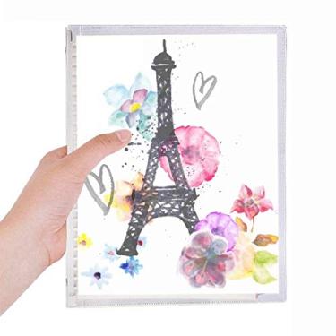 Imagem de Caderno França Torre Eiffel em forma de coração, diário de folhas soltas recarregável, papelaria