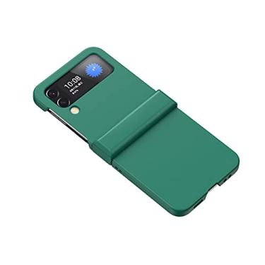 Imagem de Para Samsung Galaxy Z Flip 4 5G Com Anel Case Silicone Líquido Dobrável Soft-Touch Capa Protetora para Samsung Z Flip4, Verde Escuro, Para Samsung Z Flip 4 5G