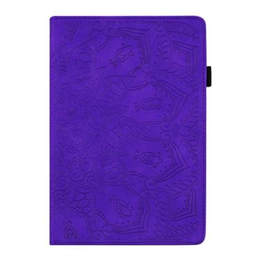 Imagem de Tablet protetor PC Capa Compatível com Samsung Galaxy Tab A 10.5 2018 Modelo SM-T590/T595/T597 Slim Leve Embossed Couro PU Flip Holder Tablet PC Case Slot para Cartão Tablet Case (Color : Purple)