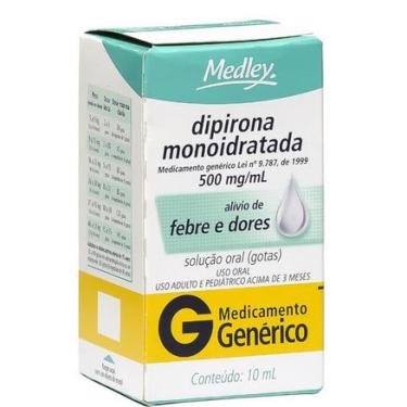 Imagem de Dipirona Monoidratada 500mg/ml Solução Oral Gotas 10ml Genérico Medley MEDLEY