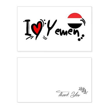 Imagem de I Love Yemen Bandeira com a palavra Love Heart Ilustration Cartão de agradecimento aniversário aniversário saudações casamento agradecimento