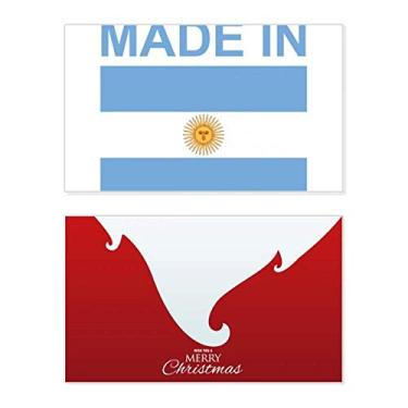 Imagem de Made In Argentina Country Love Holiday Merry Christmas Cartões de parabéns Mensagem de Natal