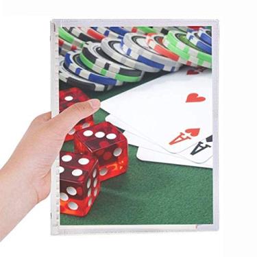 Imagem de Ficha de pôquer com dados para jogos e fotos, diário de folhas soltas recarregáveis, artigos de papelaria
