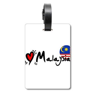 Imagem de I Love Malaysia Palavra Bandeira Love Coração Ilustração Bolsa Etiqueta Bagagem Cartão Scutcheon Etiqueta