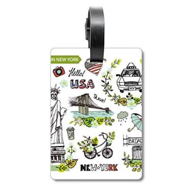 Imagem de Spring Liberty New York America Graffiti Mala Etiqueta para Bagagem Cartão de Bagagem