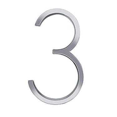 Imagem de Placa de casa flutuante 3D de 12,7 cm, placa de porta número dígitos para casa ao ar livre endereço caixa de correio grande placa 0-9, liga de prata, montagem com parafuso, antiferrugem, durável