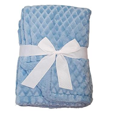 Imagem de Manta Soft Bebe Cobertor Microfibra Com Sherpa Relevo Azul