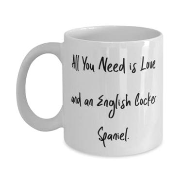 Imagem de Gag English Cocker Spaniel Dog Gifts, All You Need is Love and an English Cocker Spaniel, Epic 325 g Caneca de 425 g para amantes de cães de amigos