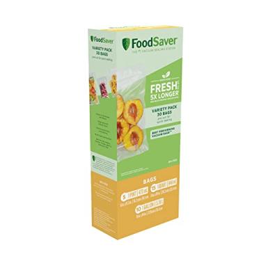 Imagem de FoodSaver Sacos seladores a vácuo premium, pacote variado de vários tamanhos, 30 unidades, perfeitos para armazenamento em freezer e despensa, cozimento sous vide, livre de BPA