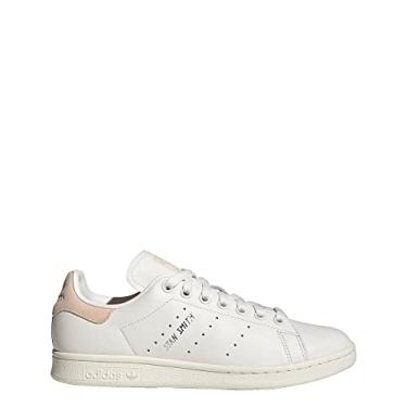 Imagem de adidas Stan Smith Tênis feminino, Branco/Laranja Bliss/Prata Metálico, 35