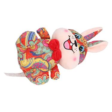 Imagem de Brinquedo de Coelho de Ano Novo, Decoração de Brinquedo de Coelho de Pelúcia Fofa, Cor Brilhante Delicada para Adultos para Reunião Anual (Coelhinho 7,9 pol.)