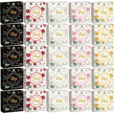Imagem de 25UN Sabonetes Vegetal Aroma das Rosas 170G Davene (25)