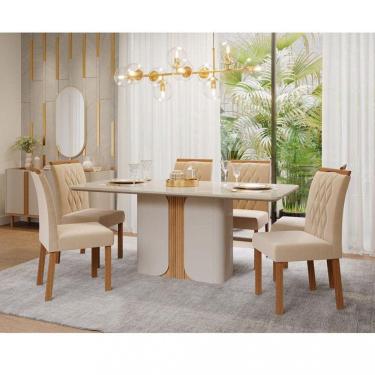 Imagem de Conjunto Sala de Jantar Mesa Charlote 180cm e 6 Cadeiras Juliana Cimol