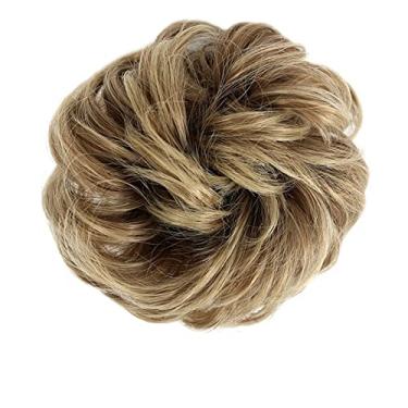Imagem de Mulheres Bun Scrunchies Cacheado ondulado Donut Chignon Peruca para mulheres Coque bagunçado Extensões de cabelo sintético Coque Faixa elástica Scrunchies Updo rabo de cavalo Pão (Color : 12T24)