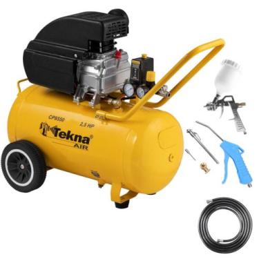 Imagem de Compressor De Ar 2,5 Hp 8,5 Pés 50 Litros Cp8550 Tekna Com Kit Multius