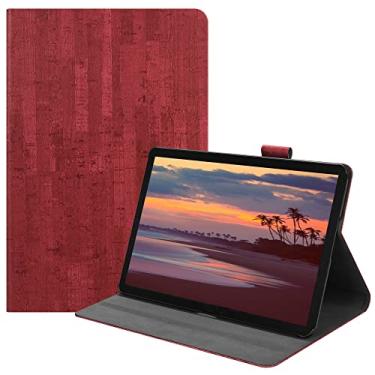 Imagem de ZZOUGYY Capa de tablet para Samsung Galaxy Tab S4 10,5 T830 T835 T837 4G LTE (versão 2018), capa de couro leve com suporte ultrafino para Galaxy Tab S4 10,5 SM-T830 T835C T837V (vermelho retrô)