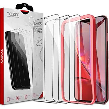 Imagem de Película protetora de tela TOZO para iPhone XR / 11 [pacote com 3] de vidro temperado premium [0,26 mm] Película de dureza 9H 2,5D super fácil de aplicar para iPhone 11/XR 6,1 polegadas