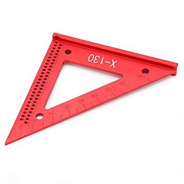 Imagem de Furo para carpintaria Régua triangular para rabiscar, Régua triangular durável para rabiscar Liga de alumínio para amadores de trabalhos manuais para projetos de carpintaria
