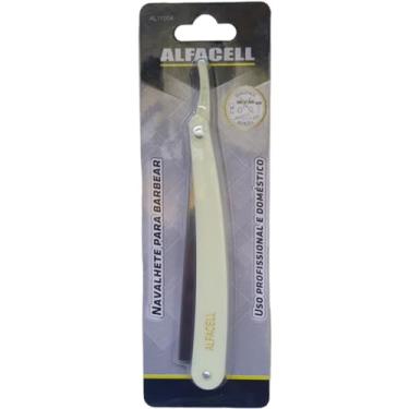 Imagem de Navalha Navalhete Cabeleireiro Corte Barbeiro Inox Aparador Barba Cabelo (Branco)