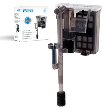 Imagem de LAQUAL Filtro de aquário com escumadeira de superfície, filtro de aquário pequeno de 15-30 galões, contato completo e filtragem de 3 camadas, silencioso e eficiente, design de cascata para aumentar o