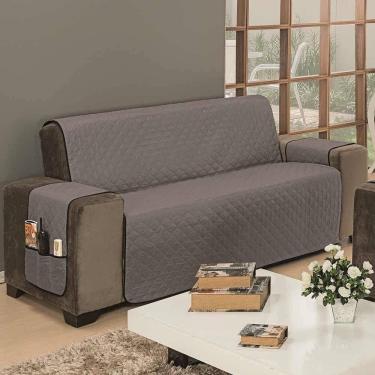 Imagem de Protetor De Sofá Dupla Face Impermeável Mr 3 Lugares - Preto-cinza