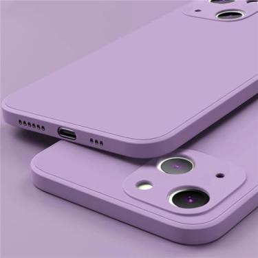 Imagem de Capa de telefone de silicone macio líquido para iPhone 14 11 12 13 Pro Mini XS XR Max 7 8 SE 2 X Plus Capa traseira quadrada à prova de choque, ZM, para iPhone 14 Plus